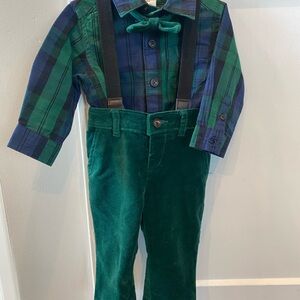 Gymboree Green and Blue Plaid Kids Matching Set